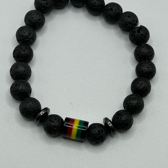 Lava Stone Rasta Bracelet set โ Strength, Unity & Protection - Picture 4 of 8